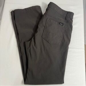 Prana Mens Standard Fit Nylon Stretch Pants 33x32 Gray Casual Hiking Outdoor